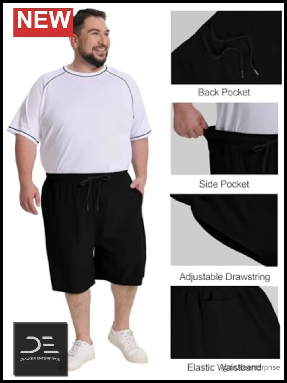 Big & Tall Men's Quick-Dry Mesh Liner Swim Trunks Board Shorts Plus Size